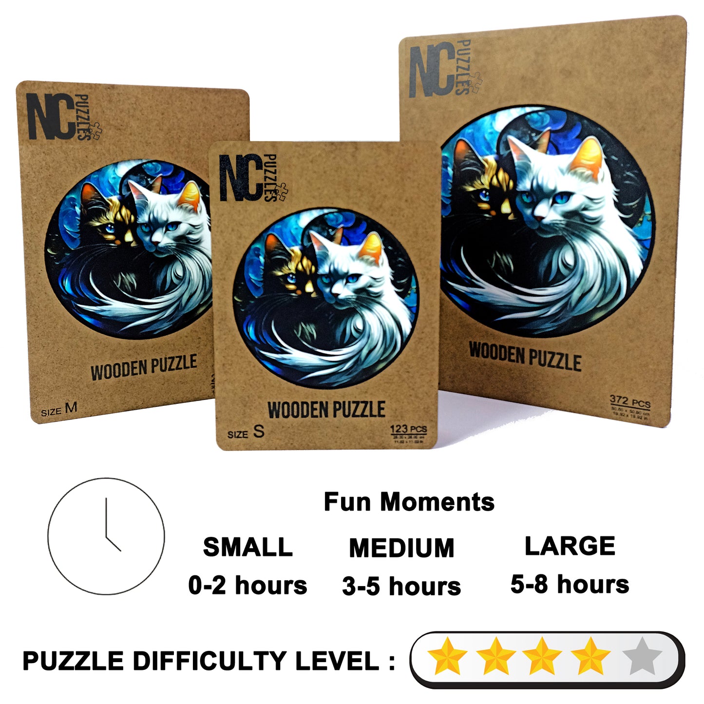 ÖZEL FİGÜRLÜ AHŞAP PUZZLE - YING YANG CATS