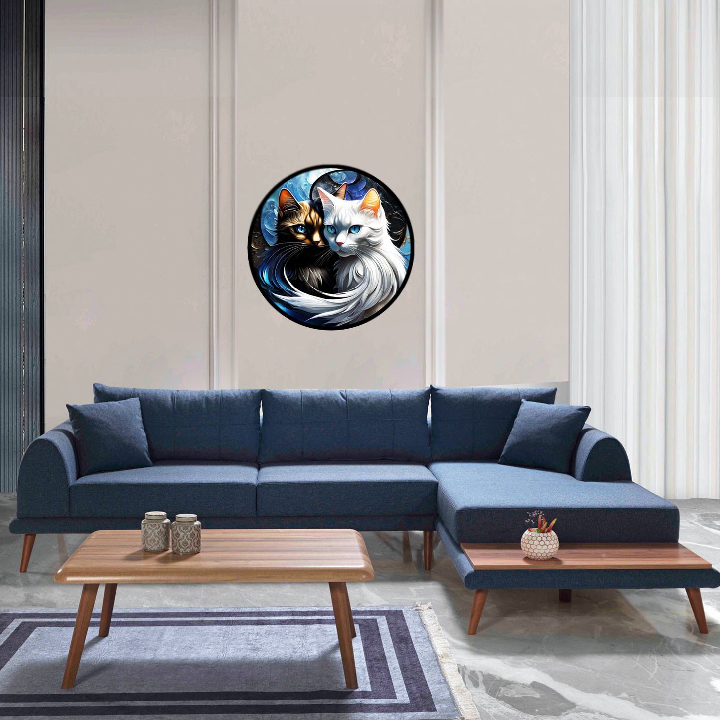 ÖZEL FİGÜRLÜ AHŞAP PUZZLE - YING YANG CATS