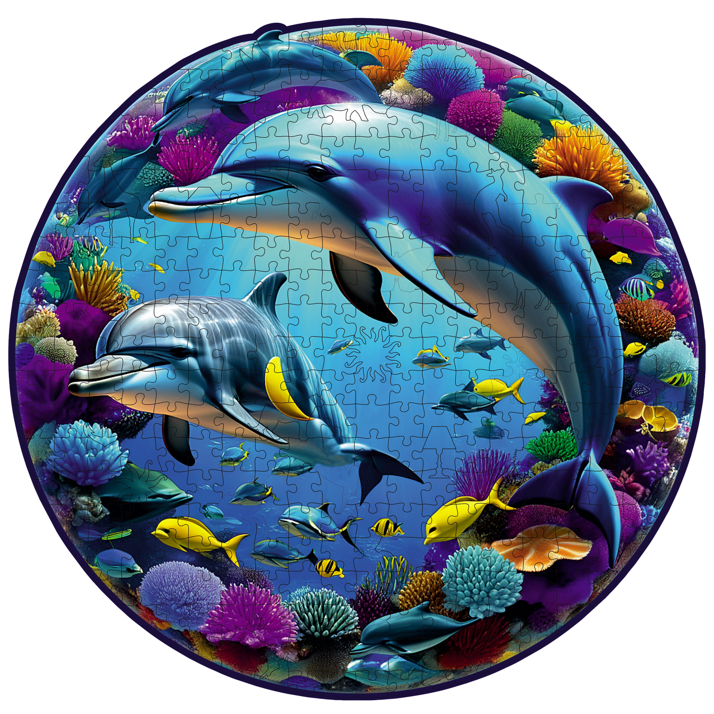 ÖZEL FİGÜRLÜ AHŞAP PUZZLE - DOLPHINS (YUNUSLAR)