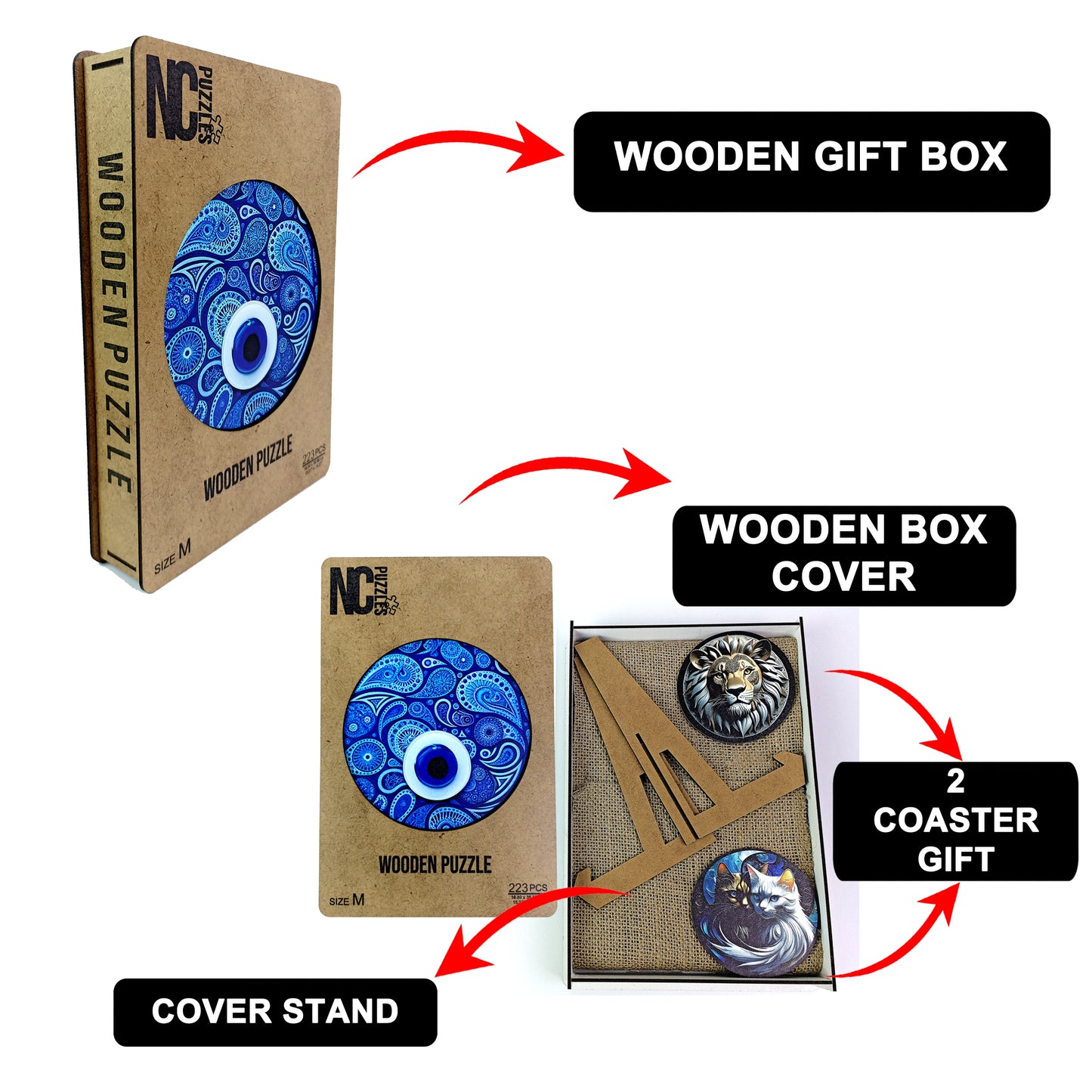ÖZEL FİGÜRLÜ AHŞAP PUZZLE - EVIL EYE - NAZAR BONCUĞU
