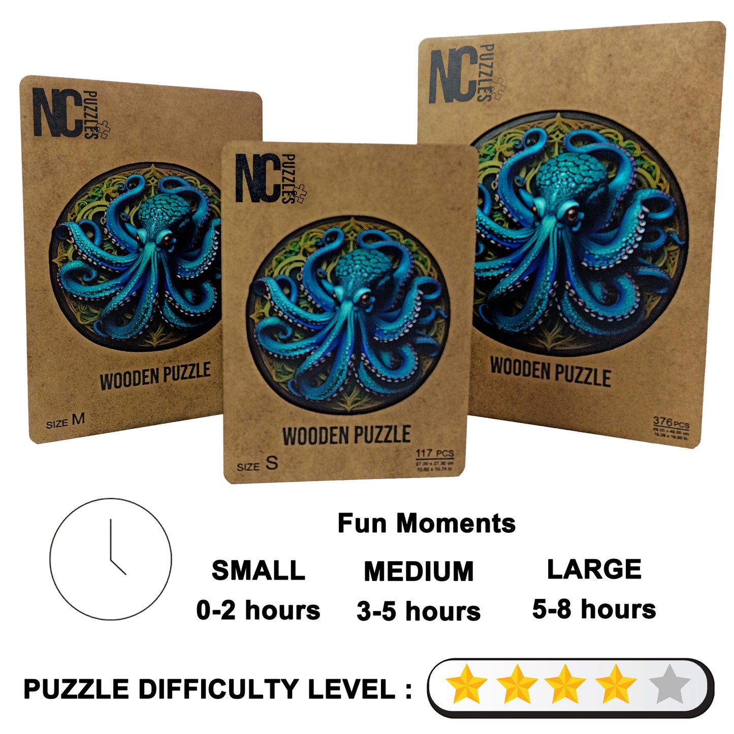ÖZEL FİGÜRLÜ AHŞAP PUZZLE - OCTOPUS (AHTAPOT)