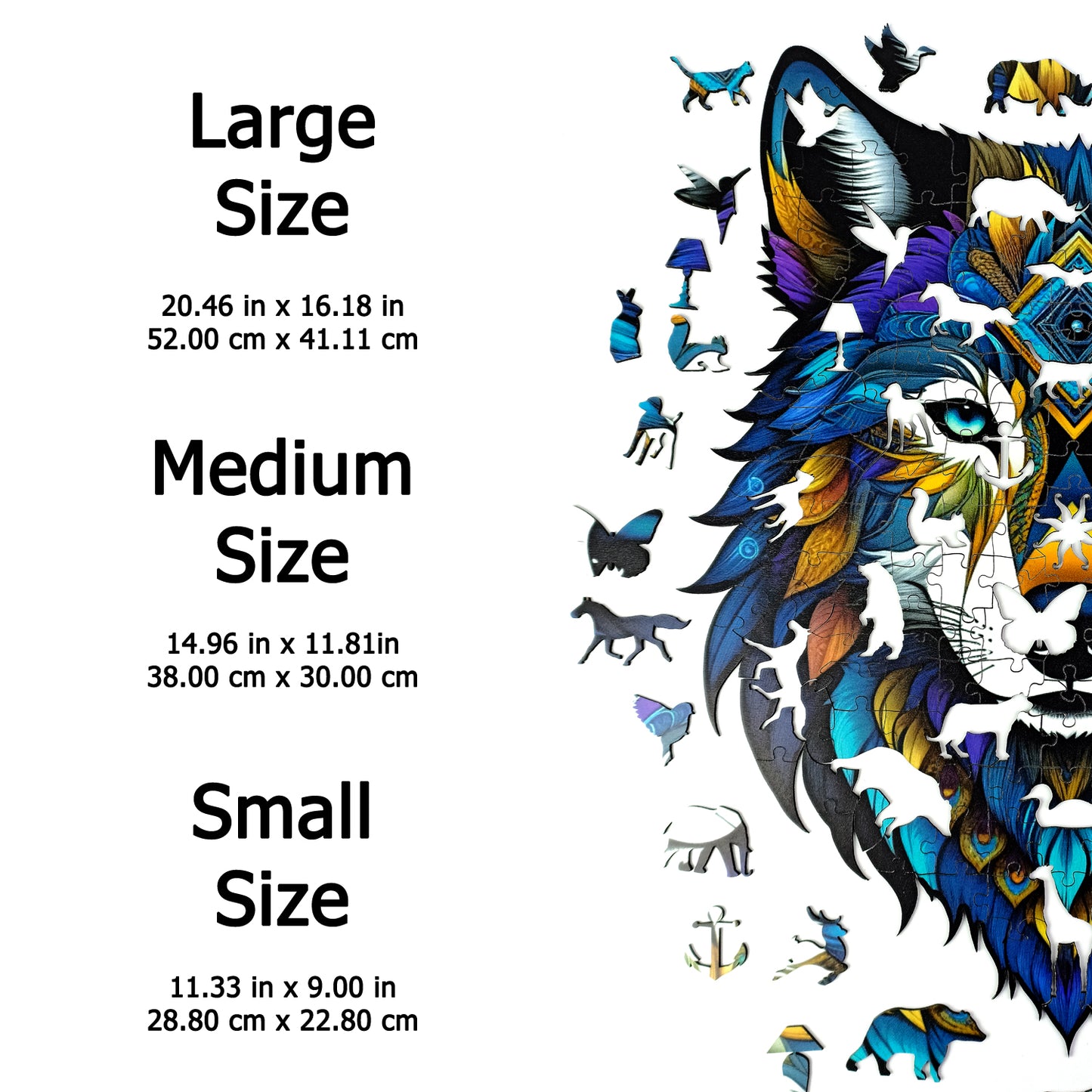 ÖZEL FİGÜRLÜ AHŞAP PUZZLE - MANDALA WOLF