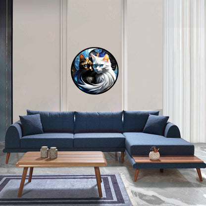 ÖZEL FİGÜRLÜ AHŞAP PUZZLE - YING YANG CATS