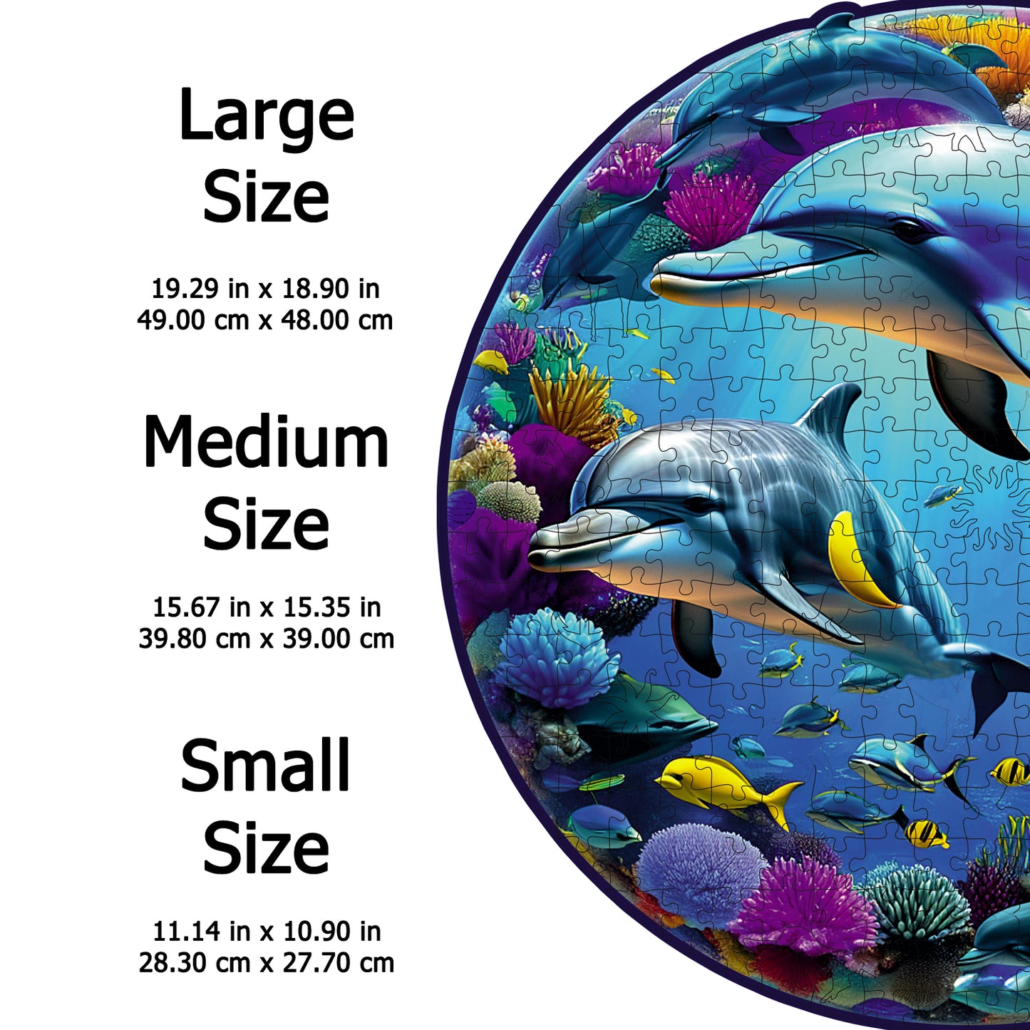 ÖZEL FİGÜRLÜ AHŞAP PUZZLE - DOLPHINS (YUNUSLAR)