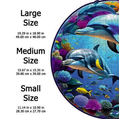 ÖZEL FİGÜRLÜ AHŞAP PUZZLE - DOLPHINS (YUNUSLAR)