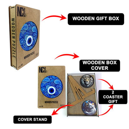 ÖZEL FİGÜRLÜ AHŞAP PUZZLE - EVIL EYE - NAZAR BONCUĞU