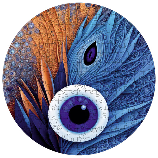ÖZEL FİGÜRLÜ AHŞAP PUZZLE - EVILEYE - NAZAR