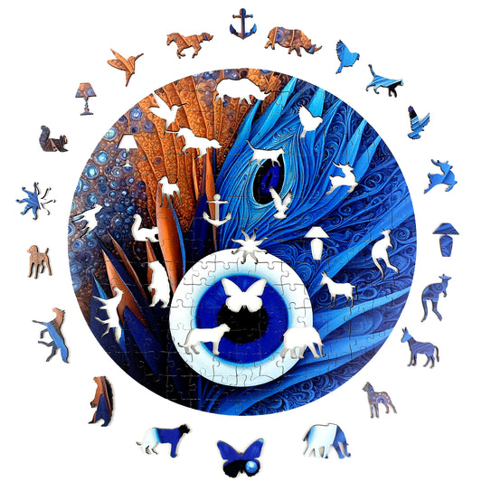 ÖZEL FİGÜRLÜ AHŞAP PUZZLE - EVILEYE - NAZAR