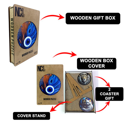ÖZEL FİGÜRLÜ AHŞAP PUZZLE - EVILEYE - NAZAR