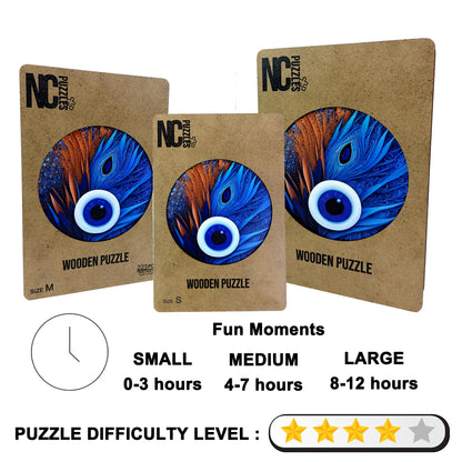 ÖZEL FİGÜRLÜ AHŞAP PUZZLE - EVILEYE - NAZAR