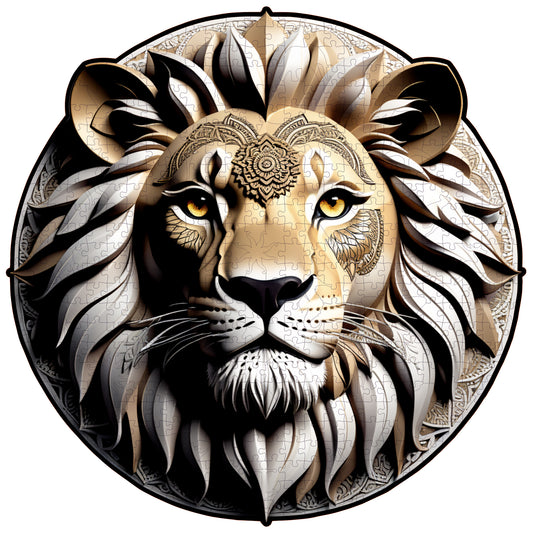 ÖZEL FİGÜRLÜ AHŞAP PUZZLE - LION (ASLAN)