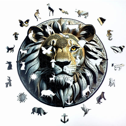 ÖZEL FİGÜRLÜ AHŞAP PUZZLE - LION (ASLAN)