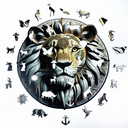 ÖZEL FİGÜRLÜ AHŞAP PUZZLE - LION (ASLAN)