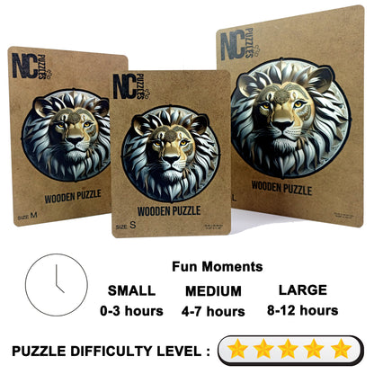 ÖZEL FİGÜRLÜ AHŞAP PUZZLE - LION (ASLAN)