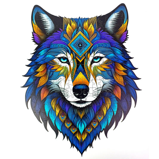 ÖZEL FİGÜRLÜ AHŞAP PUZZLE - MANDALA WOLF