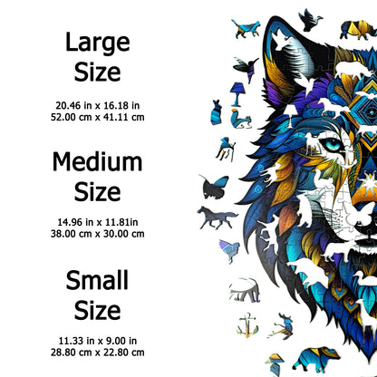 ÖZEL FİGÜRLÜ AHŞAP PUZZLE - MANDALA WOLF