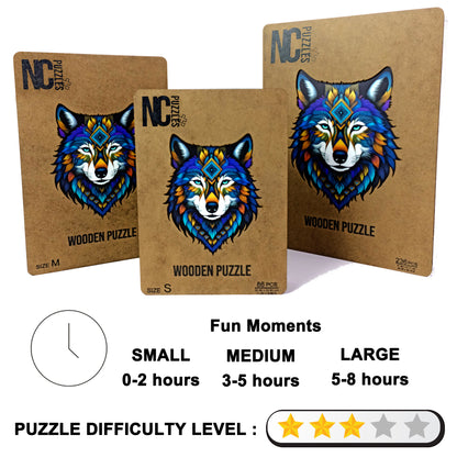 ÖZEL FİGÜRLÜ AHŞAP PUZZLE - MANDALA WOLF