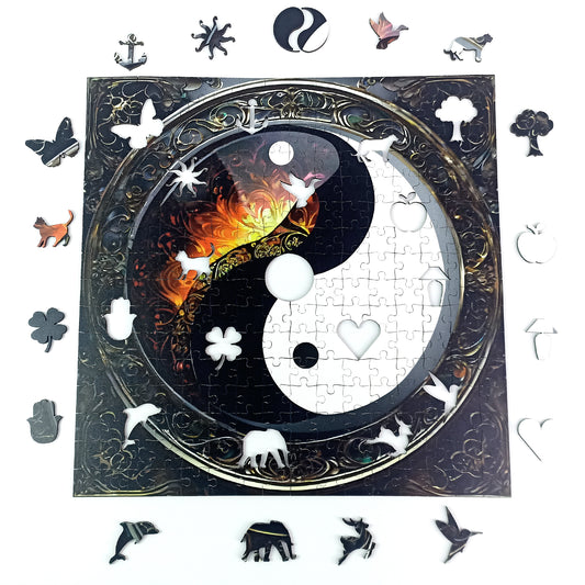 ÖZEL FİGÜRLÜ AHŞAP PUZZLE - YING YANG